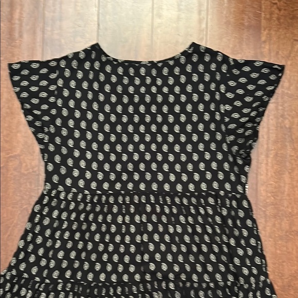 Patrons of Peace Midi Boho Tiered Black and White Paisley Sundress, Size Medium - Picture 12 of 16